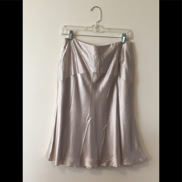 LOFT Dresses & Skirts - Platinum LOFT a-line silk skirt, lined